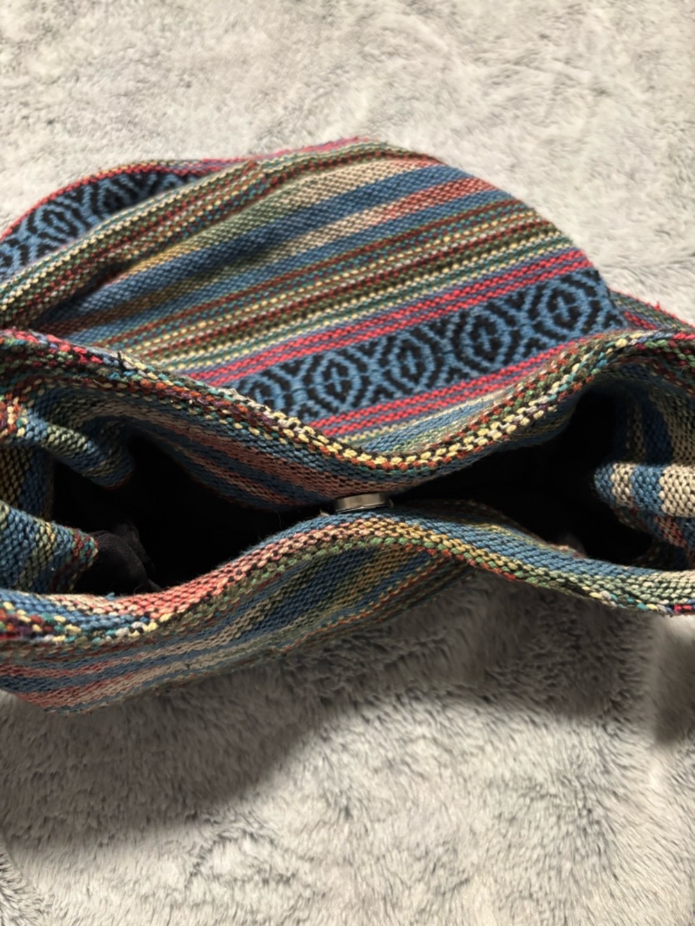 Handwoven Multicolor Striped Shoulder Bag - Boho Tote - Picture 8 of 10